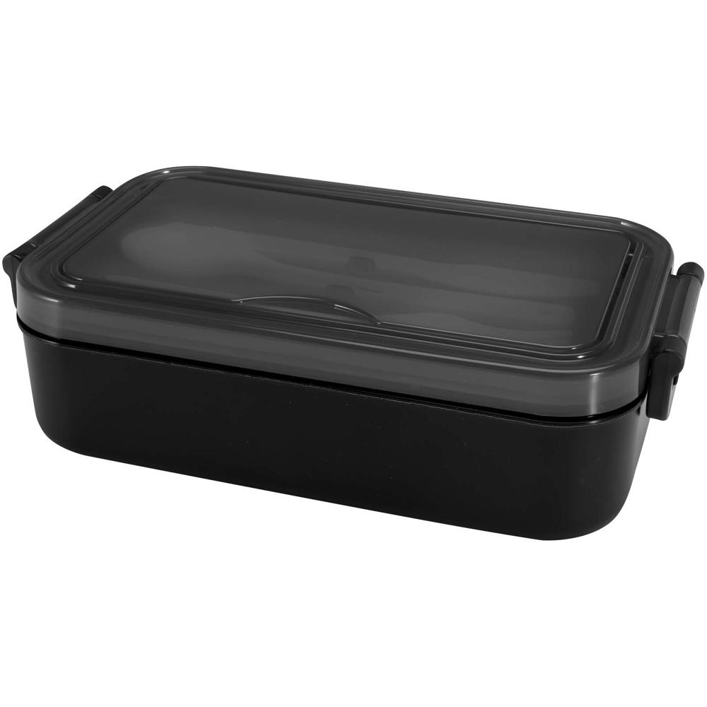 Snappy 1000 ml lunchbox en bestekset - kopen of bedrukken - Zwart