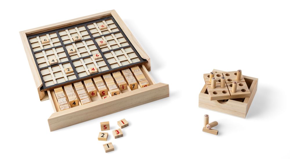 Grenenhouten mini Sudoku set Kenza
