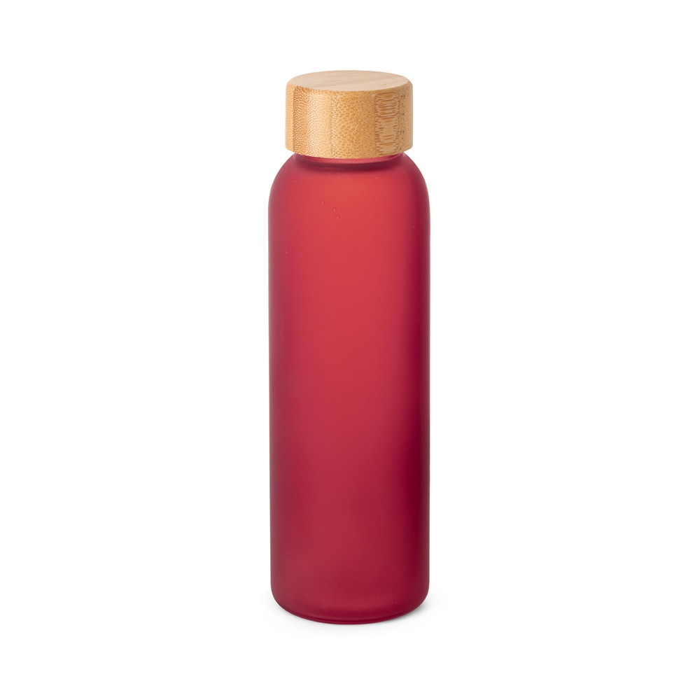 LILLARD GLASS. 520 ml gematteerde glazen fles - voor bedrijven en relatiegeschenken - Rood