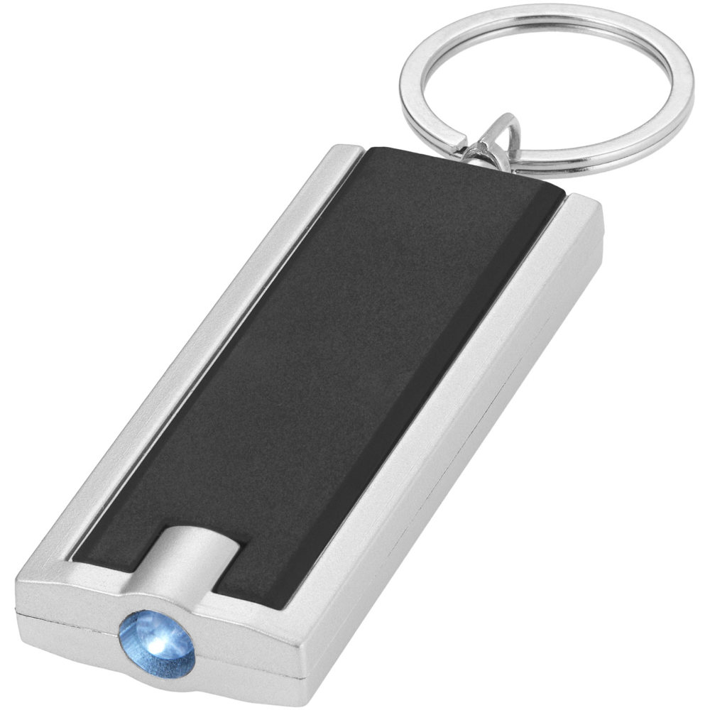 Castor LED sleutelhangerlampje - voor bedrijven en relatiegeschenken - Zwart, Zilver