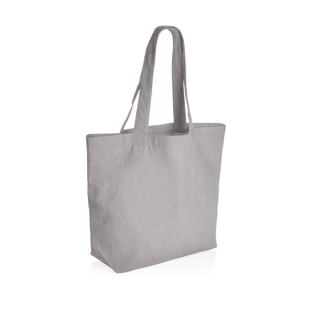 Impact Aware™ re-canvas shopper met vakje 240gsm ongeverfd - met logo of onbedrukt bestellen - grijs (± PMS 427)