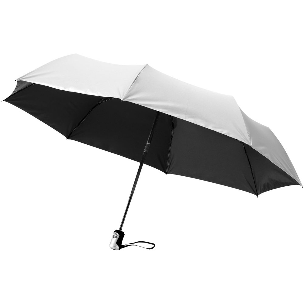 Alex 21,5'' opvouwbare automatische paraplu - kopen of bedrukken - Zilver, Zwart