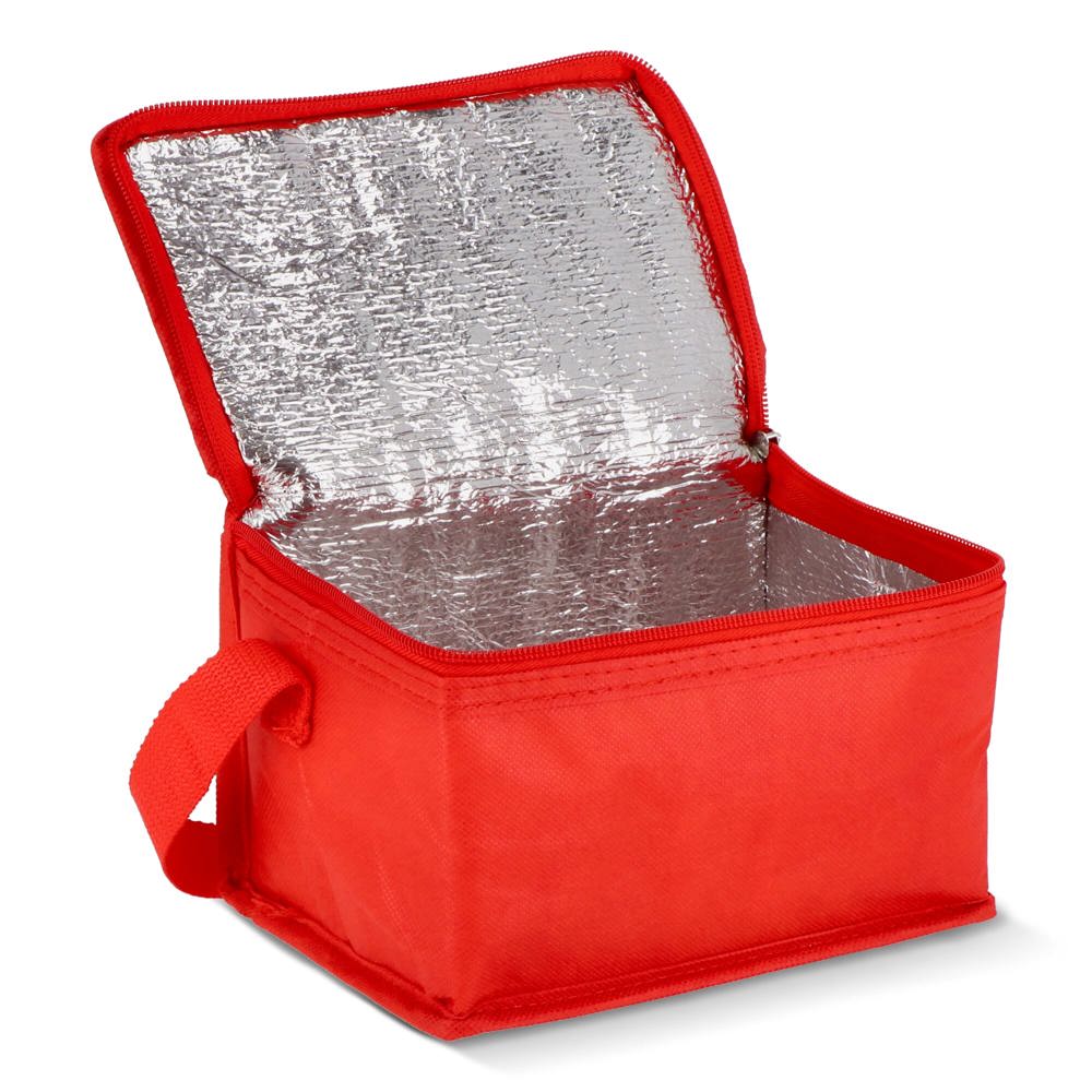 R-PET koeltas voor 6 blikjes, non-woven, 20 x 13 x 12,5 cm, 75 g/m²