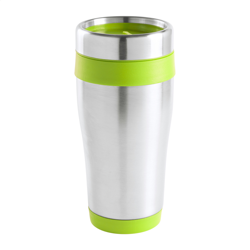 Caprol - thermo beker - kopen of bedrukken - lime groen/zilver