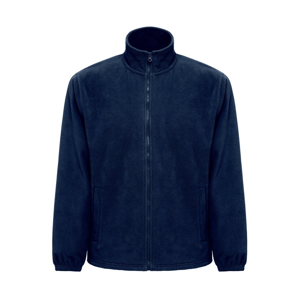 THC GAMA. Heren fleecejack met hoge dichtheid van polyester - voor bedrijven en relatiegeschenken - blauw