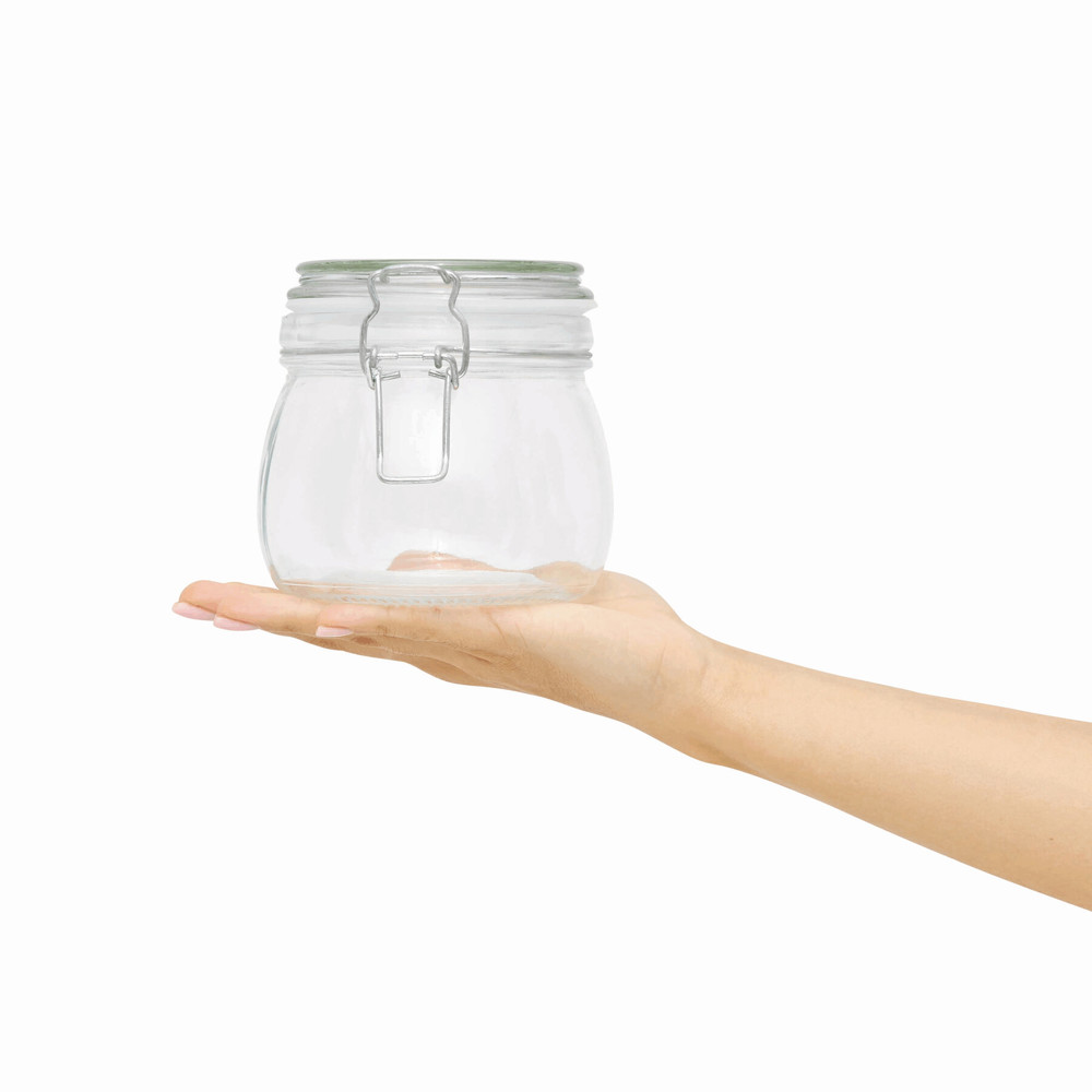 CLICKY M - Voorraadpot met beugelsluiting, Inhoud ca. 500 ml - bedrukt of onbedrukt verkrijgbaar