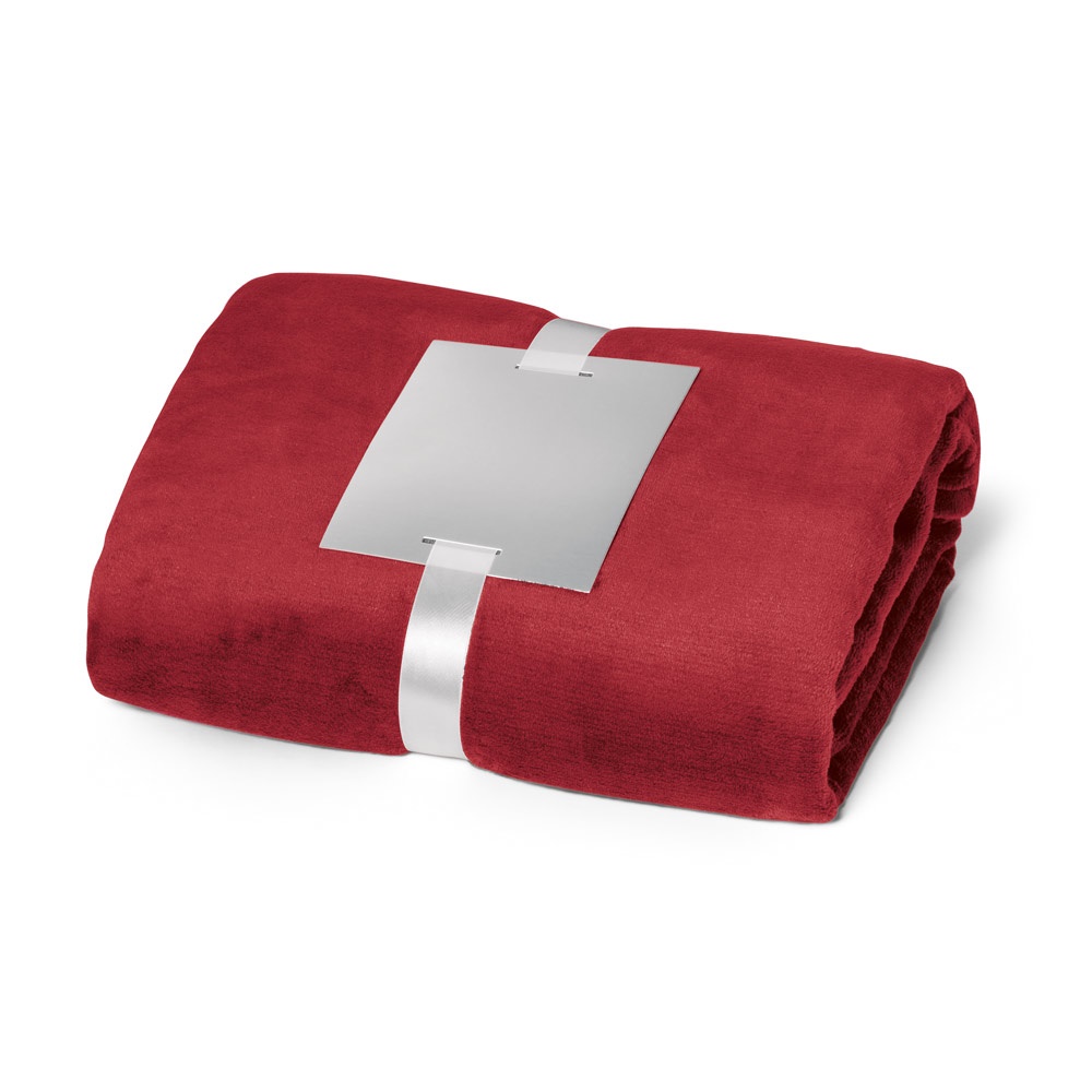 DYLEAF. (240 g/m²) fleecedeken met lint voor gepersonaliseerde kaart - kopen of bedrukken - Bordeaux rood