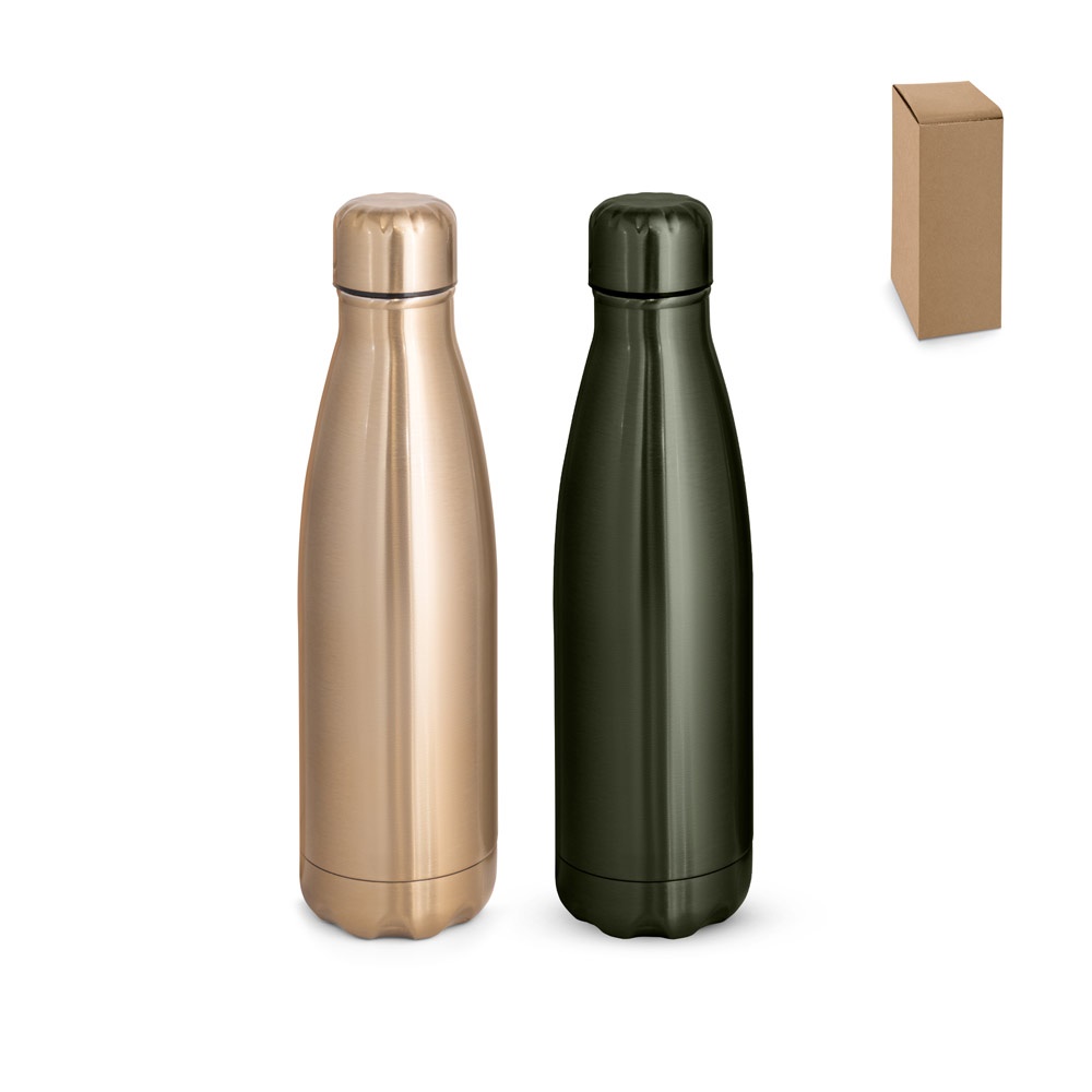 SHOW METALLIC. Roestvrijstalen fles met matte metallic afwerking 510 ml - met logo of onbedrukt bestellen