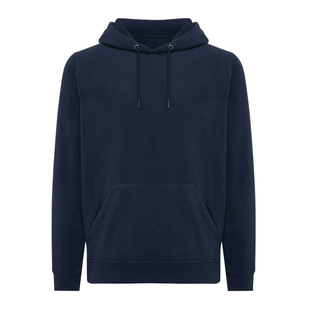 IQONIQ Trivor gerecycled polyester fleece hoodie - bedrukt of onbedrukt verkrijgbaar - donkerblauw (± PMS 19-3923TCX)