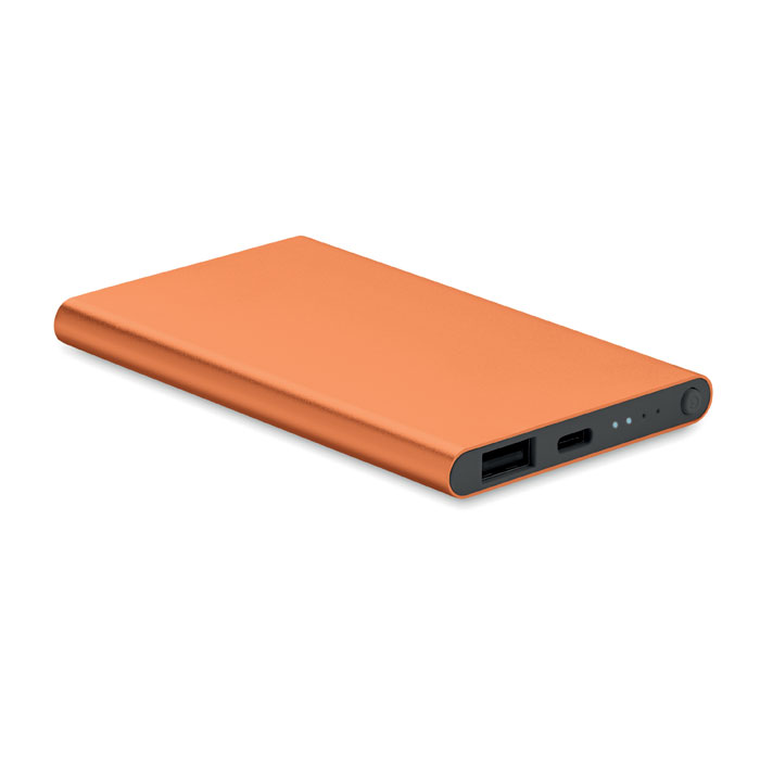 POWERFLAT C - 4000 mAh Power Bank Type C - kopen of bedrukken - Oranje