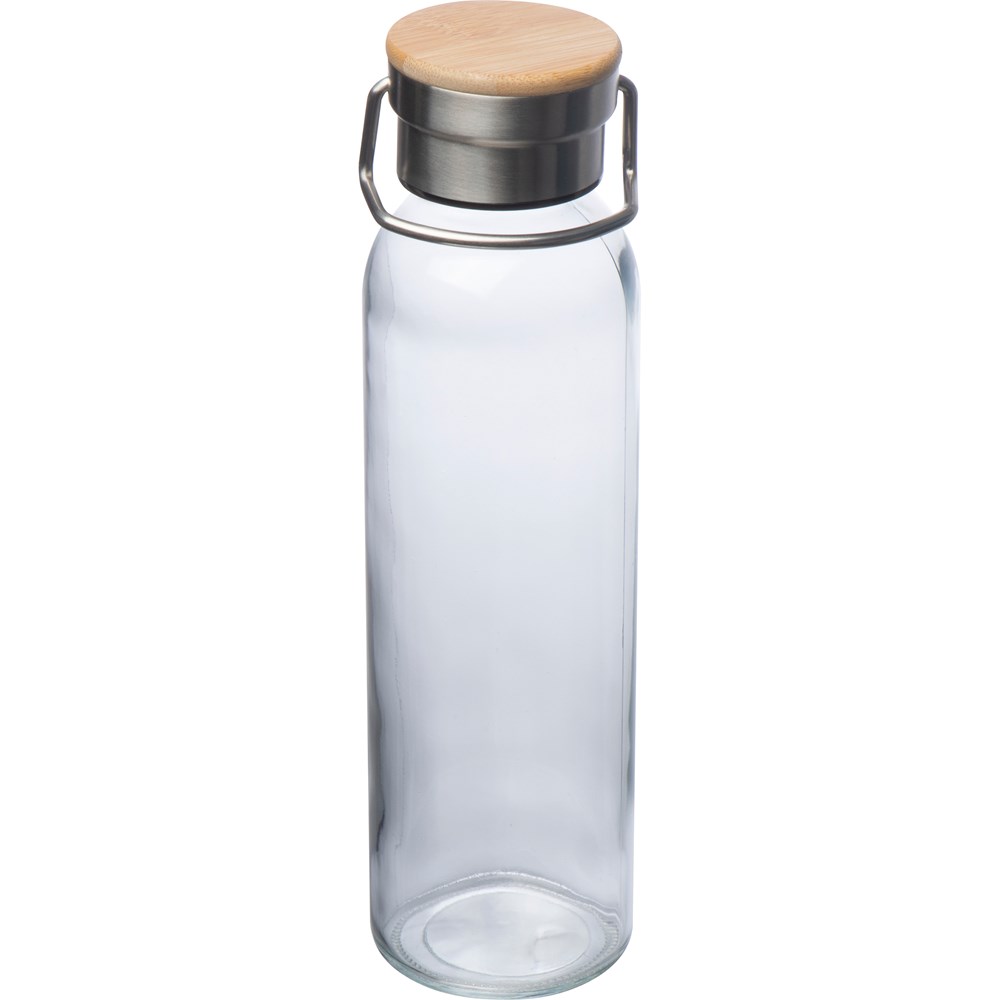 Drinkfles van glas met ommanteling