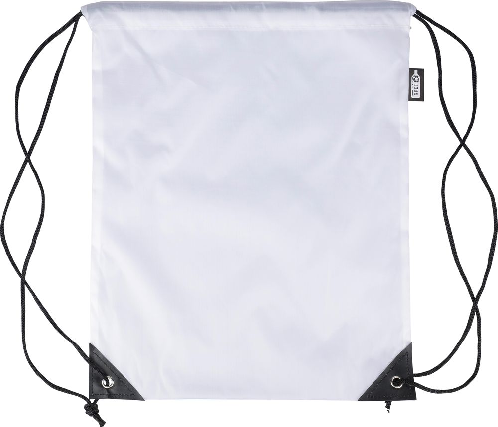 Gerecyclede rPET polyester (210D) trekkoord rugtas Enrique - kopen of bedrukken - wit