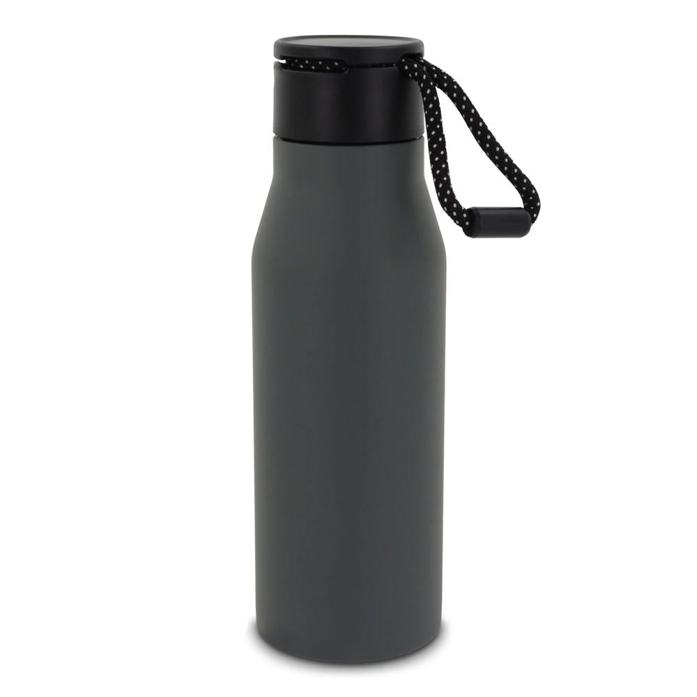 Thermofles met touw 600ml - met logo of onbedrukt bestellen - Donker Grijs