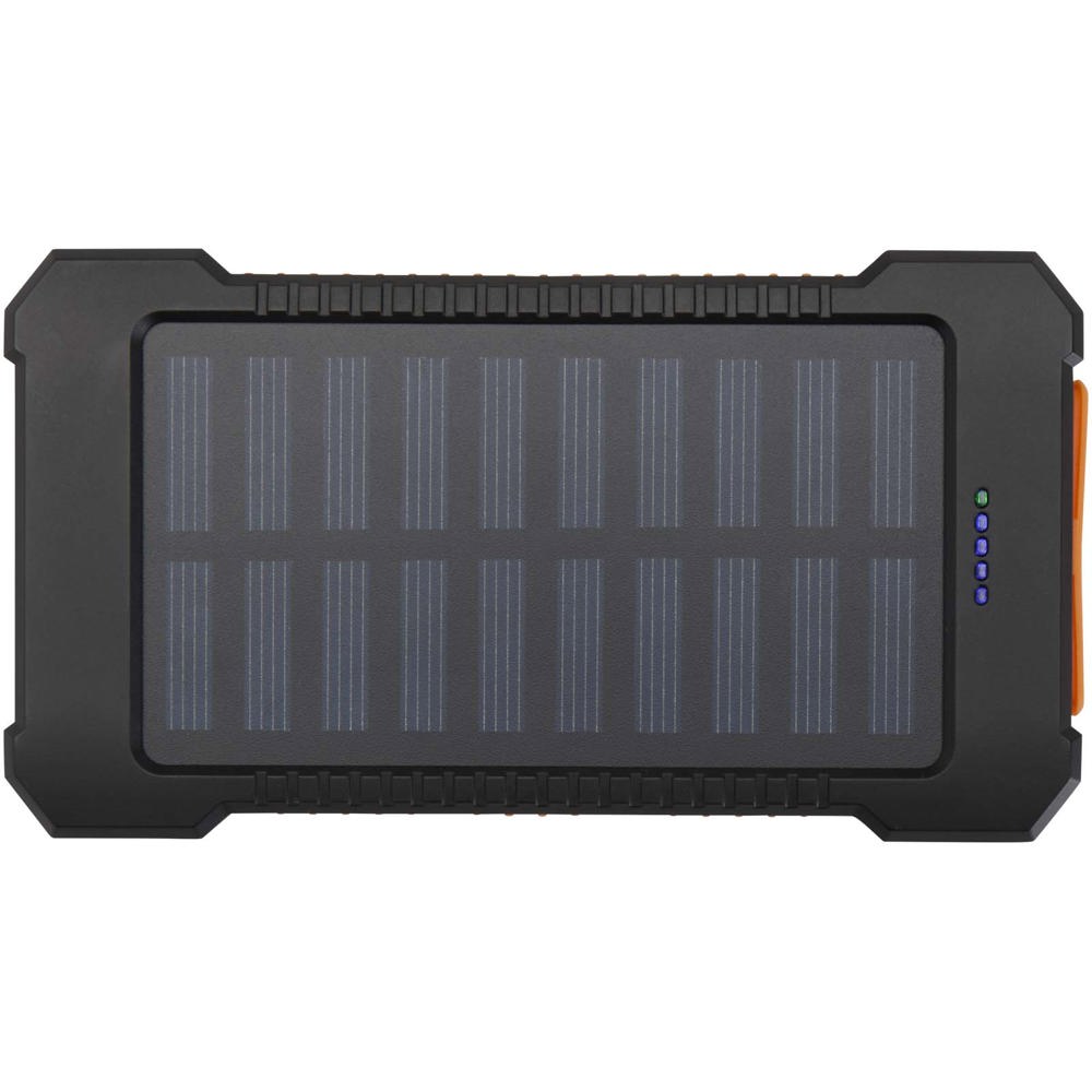 Altair robuuste powerbank op zonne-energie van 5000 mAh 10 W met ingebouwde zaklamp van gerecycled plastic