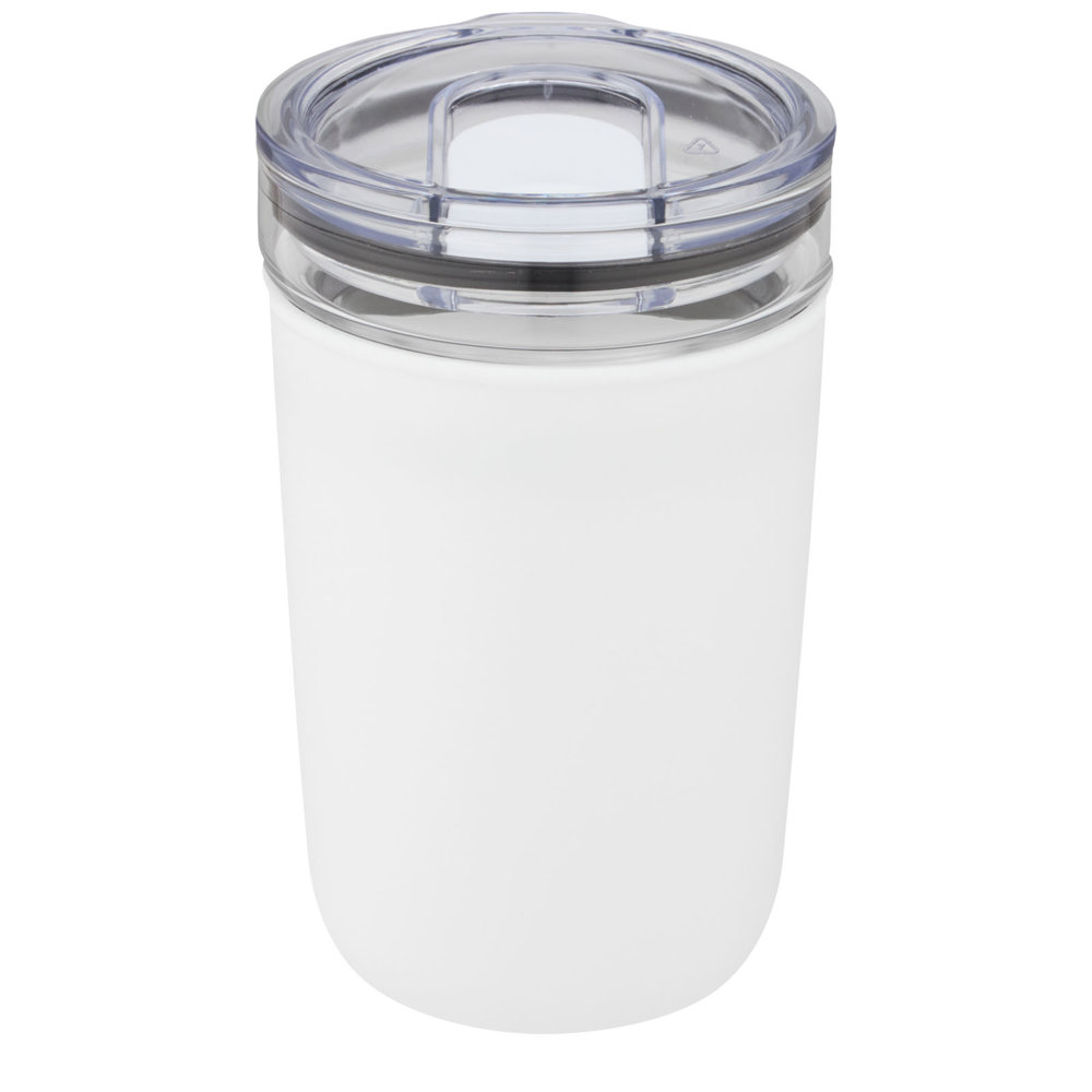 Bello 420 ml glazen beker met buitenwand van gerecycled plastic