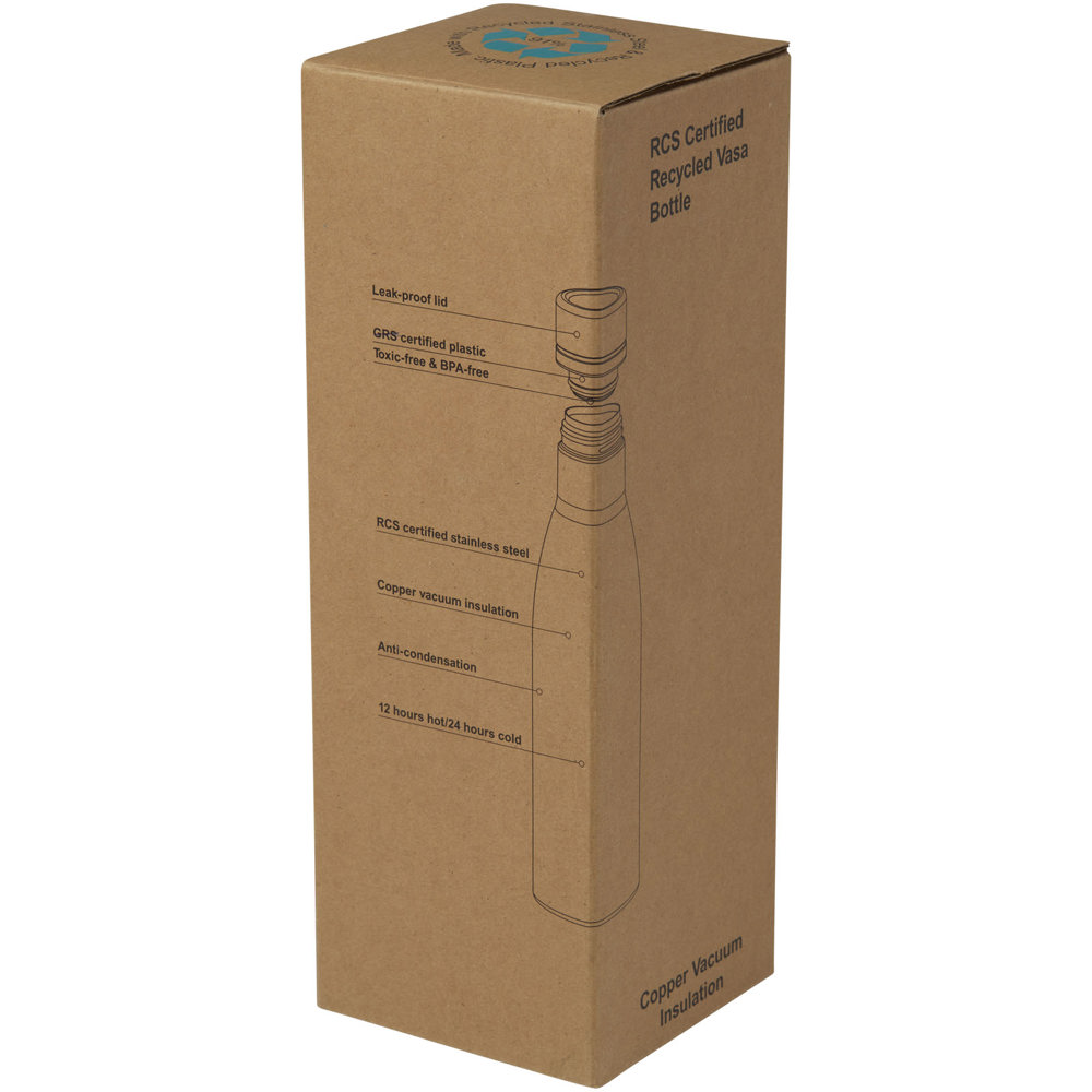 Vasa 500 ml RCS-gecertificeerde gerecyclede roestvrijstalen koperen vacuümgeïsoleerde fles