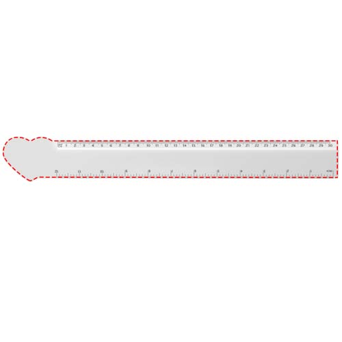 Tait hartvormige liniaal van 30 cm van gerecycled plastic