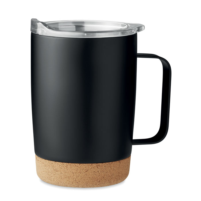 RUBY - Doppelwandiger Becher 300ml - bedrukt of onbedrukt verkrijgbaar - Zwart