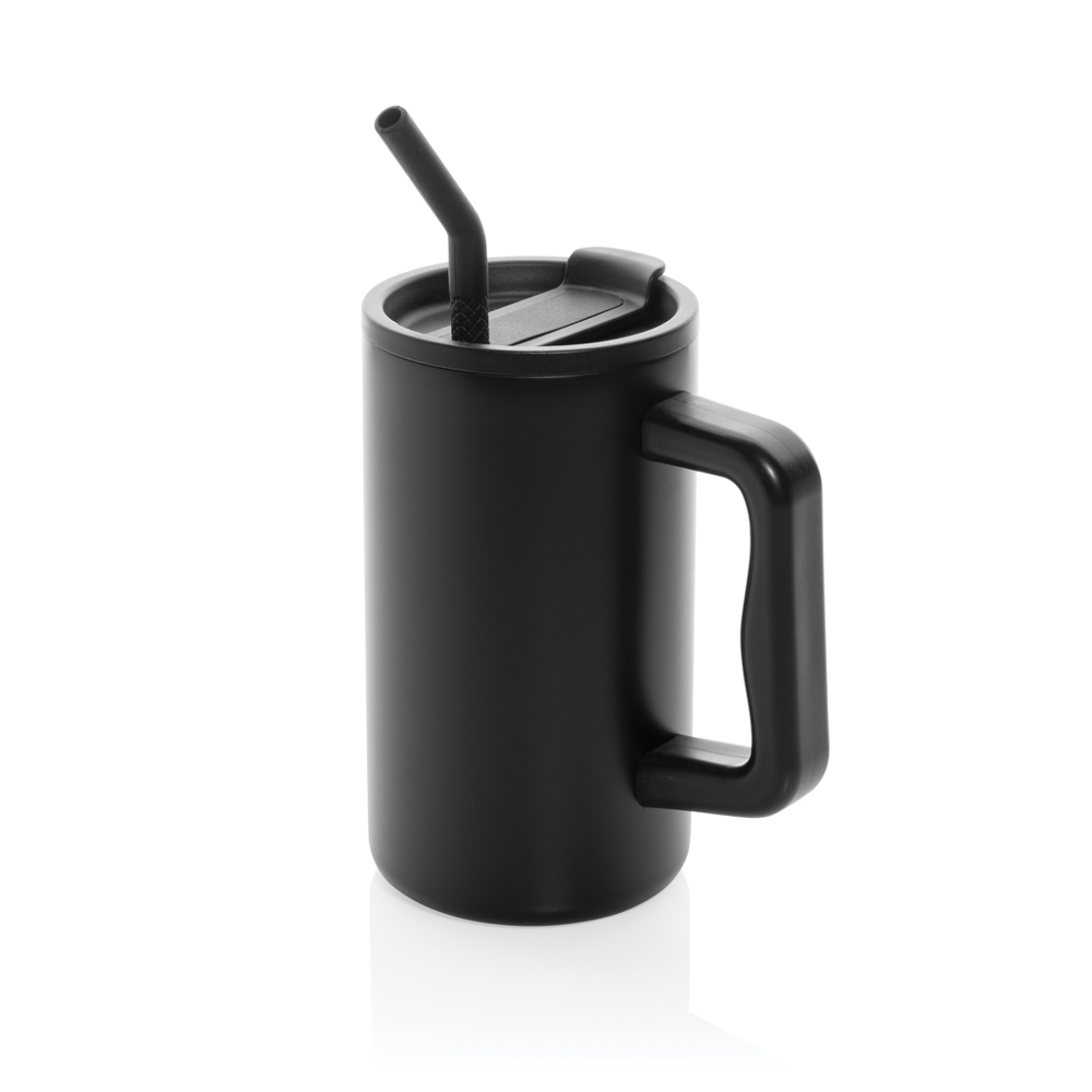Cube RCS gerecycled RVS beker 800ml - met logo of onbedrukt bestellen - zwart (± PMS Black)