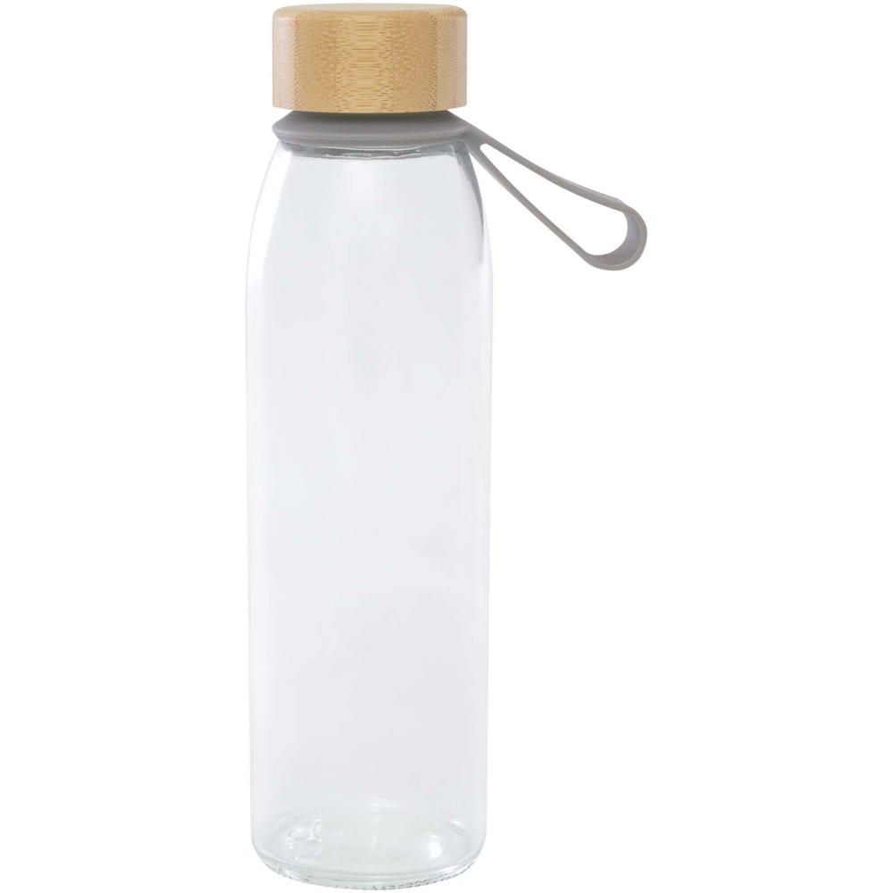 Porto 500 ml glazen waterfles met siliconen handgreep en bamboe deksel 