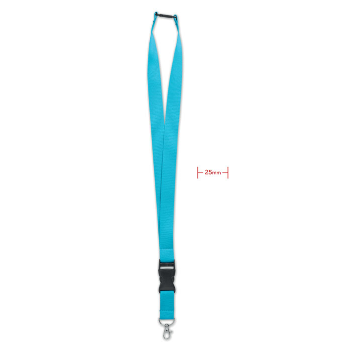 WIDE LANY - Lanyard 25mm - bedrukt of onbedrukt verkrijgbaar - turquoise
