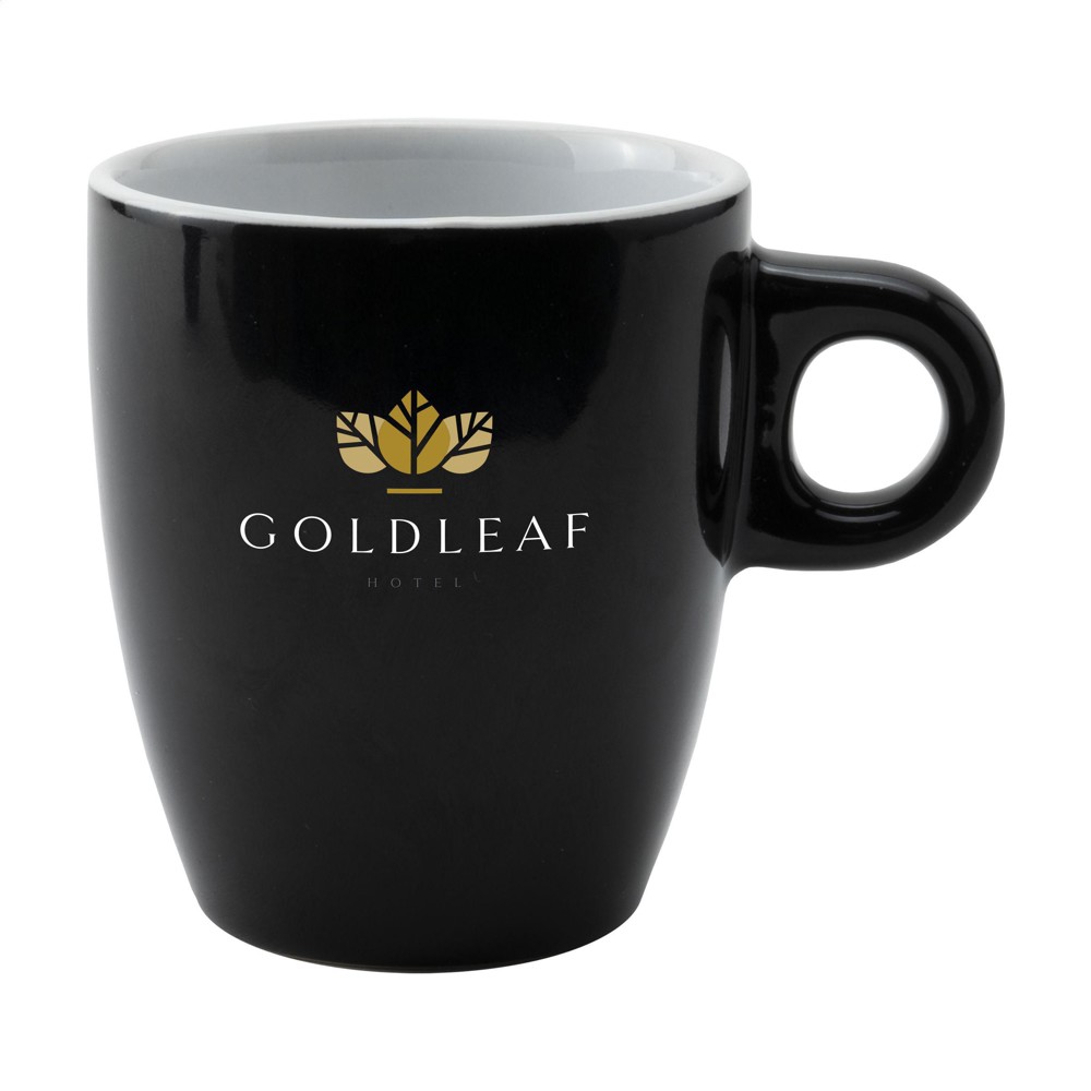 CoffeeCup 200 ml mok - zwart/wit (± PMS Black)