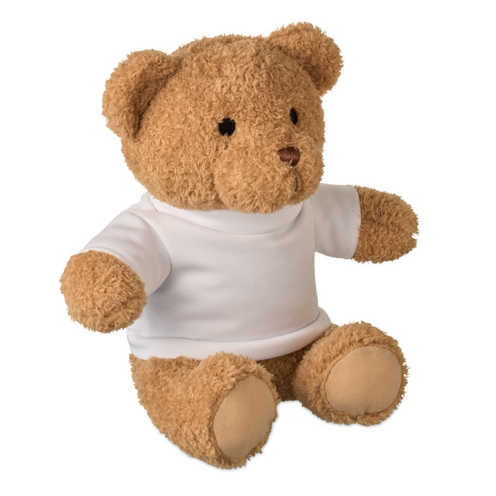 JACKIE - Teddybeer met T-shirt 23cm - kopen of bedrukken - Wit