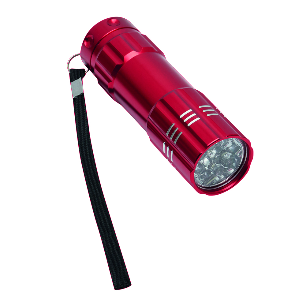 POWERFUL - Robuust uitgevoerde LED zaklamp van metaal - met logo of onbedrukt bestellen - Rood