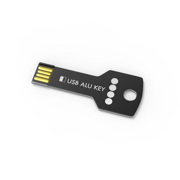 USB Stick Alu Key- Zwart- 4GB 2.0