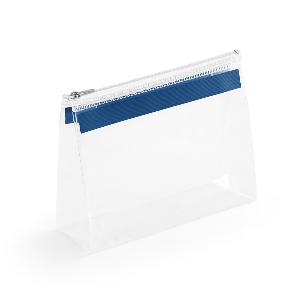 CHASTAIN. Doorzichtig. EVA etui met rits en metalen handvat - kopen of bedrukken - Blauw