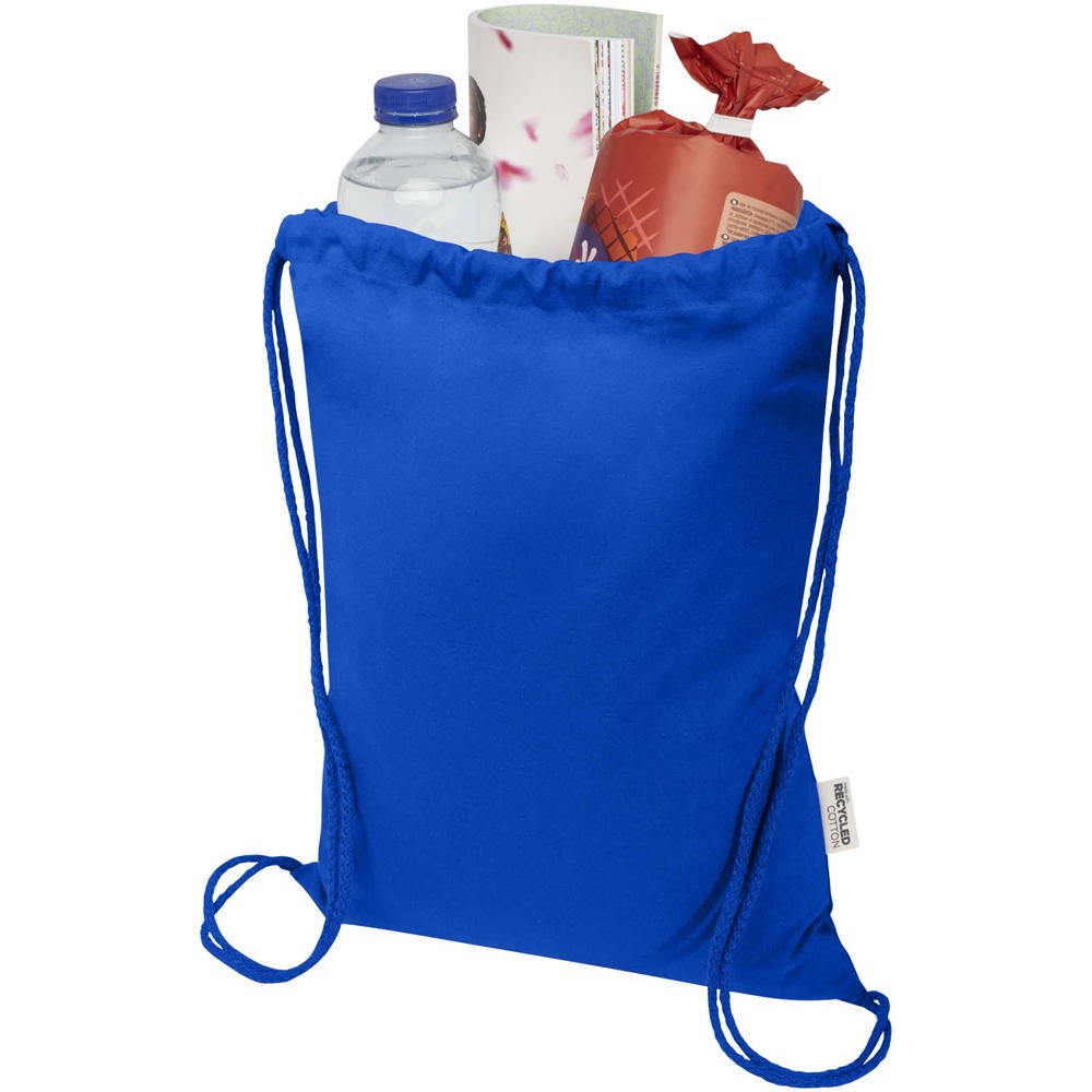 Peru Blend 180 g/m² GRS gerecycleerde katoenen trekkoordtas 5L