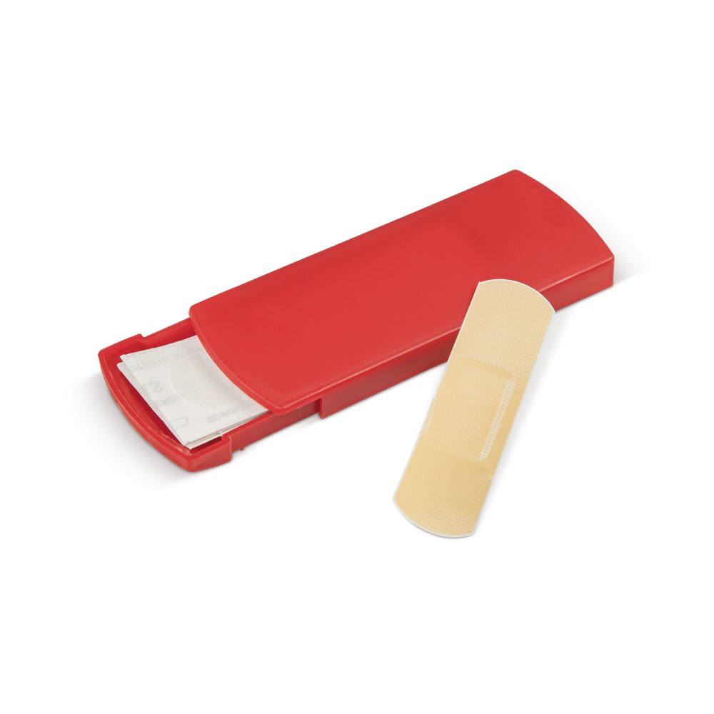 Pleisterdoosje 5 stuks - voor bedrijven en relatiegeschenken - Ecru / Rood