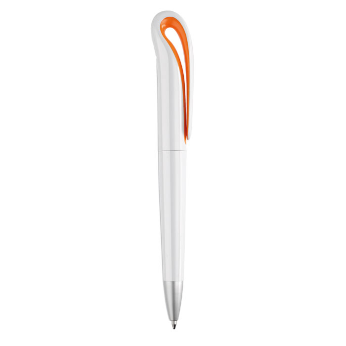 WHITESWAN - ABS pen, draaimechanisme - bedrukt of onbedrukt verkrijgbaar - Oranje