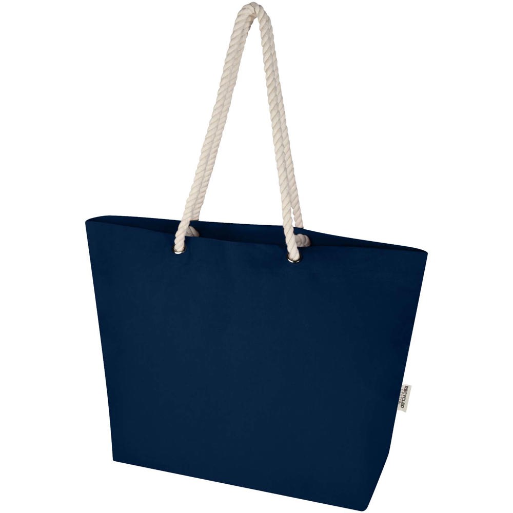 Florida 270 g/m² GRS gerecyclede strandtas 18L - met logo of onbedrukt bestellen - Marineblauw