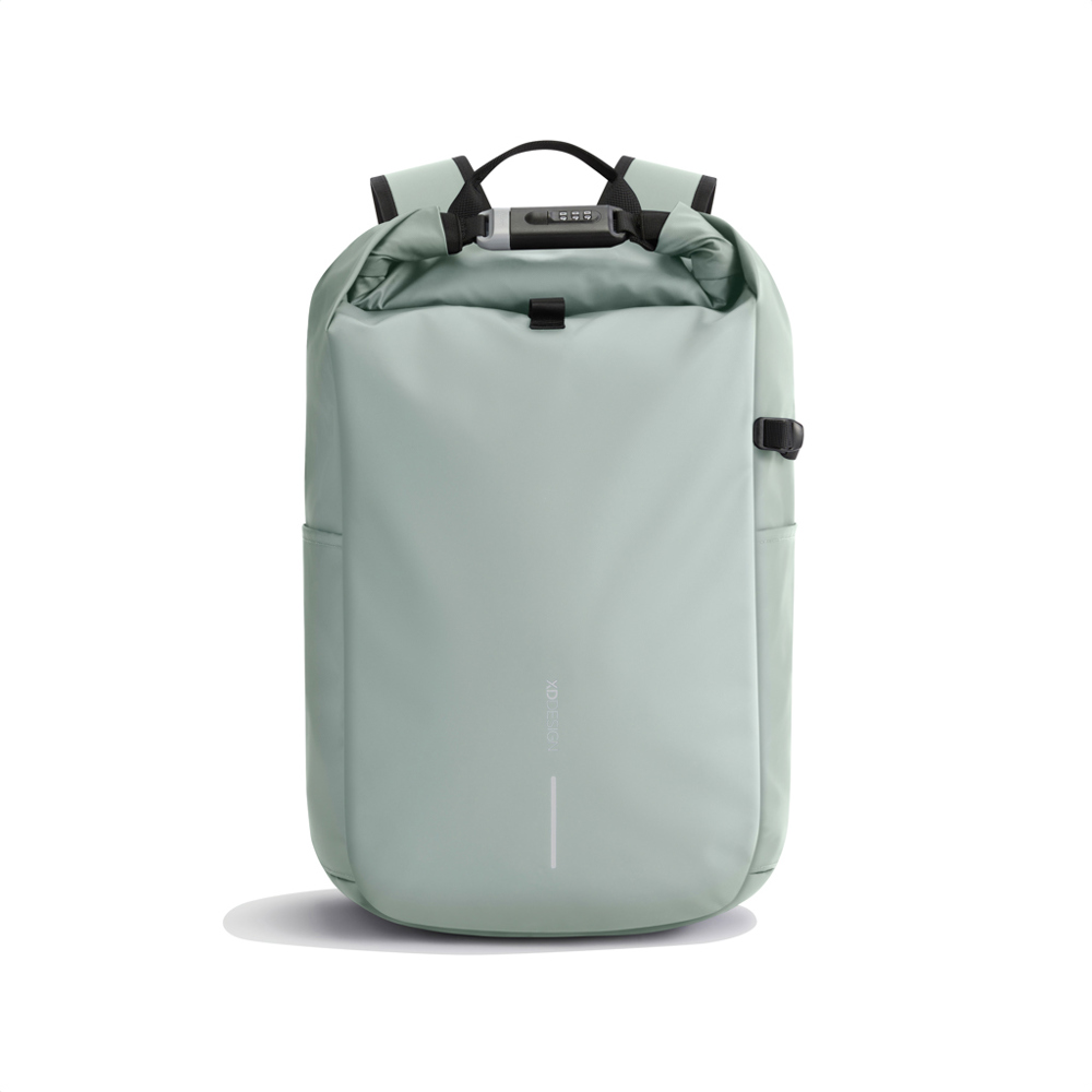 Urban waterbestendige anti-diefstal rugzak - met logo of onbedrukt bestellen - iceberg green, zwart (± PMS 15-5205 TCX/ ± PMS Black)