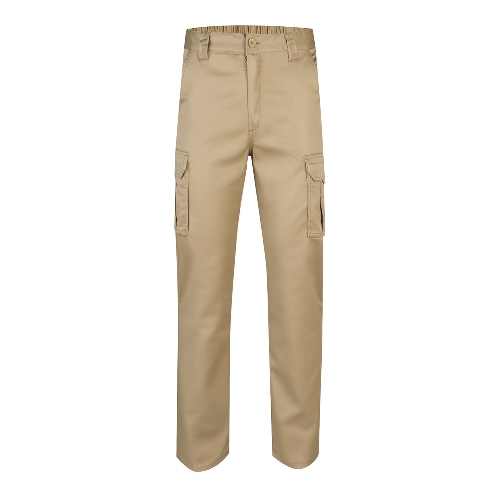 VL PAN. Stretch broek met meerdere zakken (290g/m²), van katoen (46%), EME (38%) en polyester (16%) - met logo - Ecru