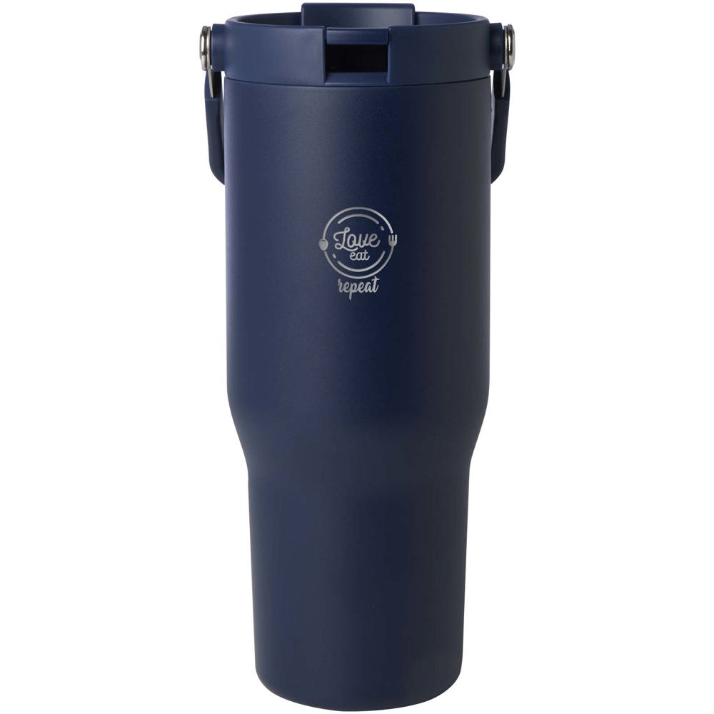 Bronx 900 ml RCS gecertificeerde, vacuüm geïsoleerde beker van gerecycled roestvrij staal en koper met deksel met dubbele fun