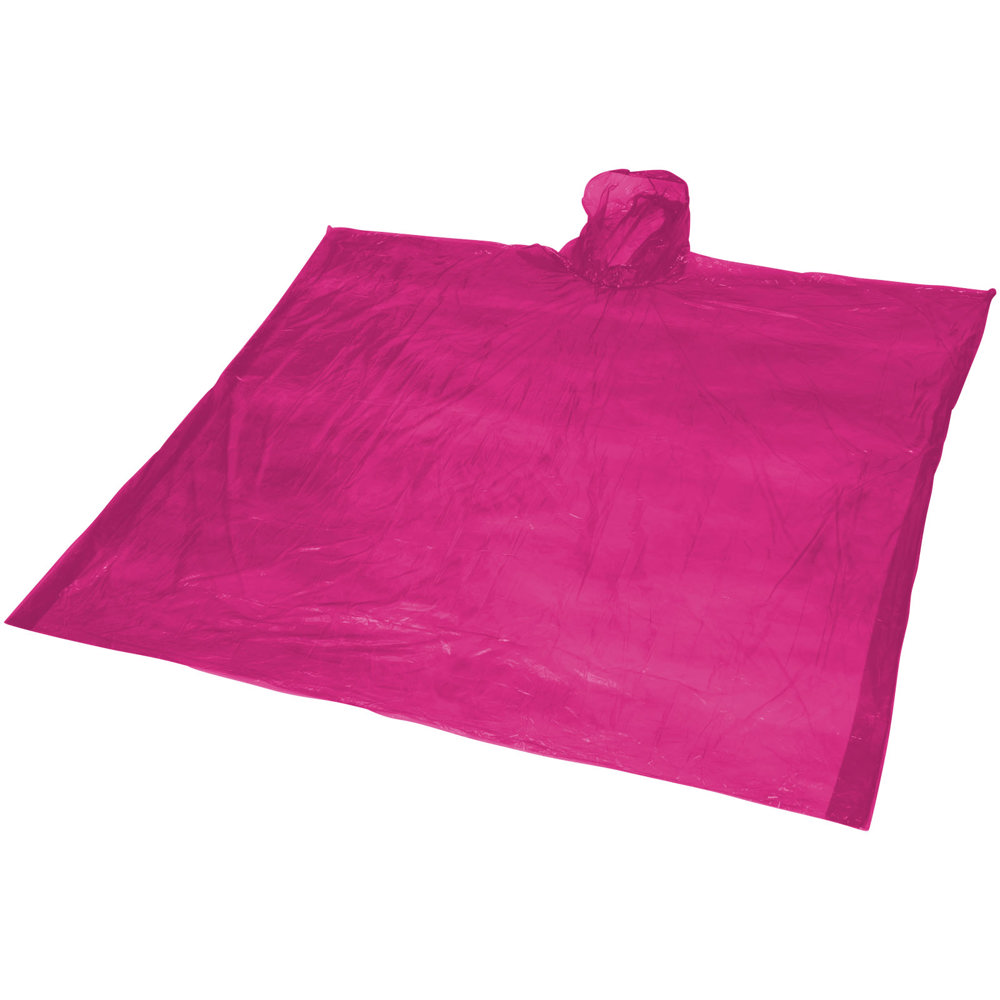 Ziva wegwerp regenponcho met opbergtasje - voor bedrijven en relatiegeschenken - roze