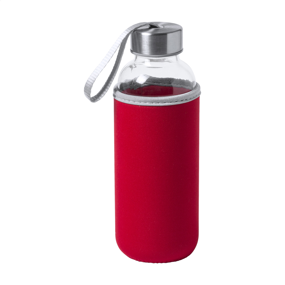 Ganga - glazen fles - met logo of onbedrukt bestellen - Rood