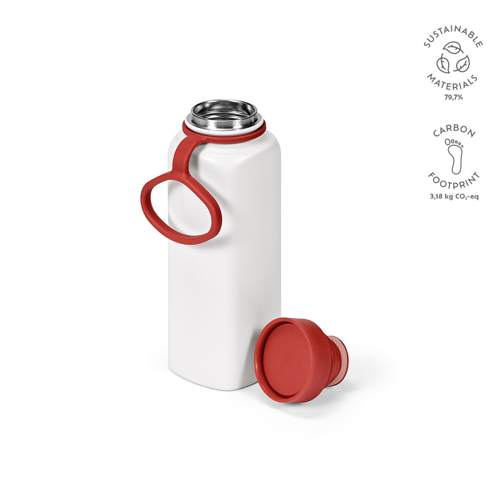 Ural fles gerecycled roestvrij staal 820 ml - met logo of onbedrukt bestellen - rood