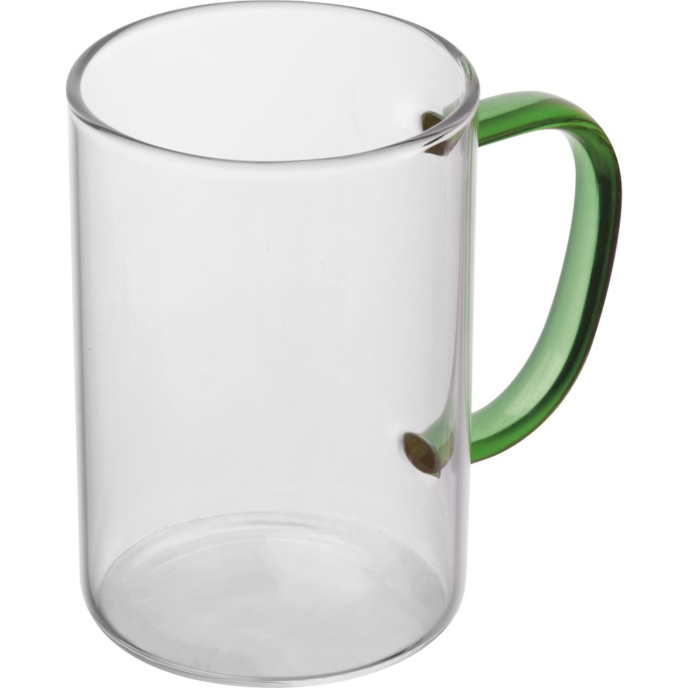 Theeglas met gekleurd oortje - kopen of bedrukken - Groen