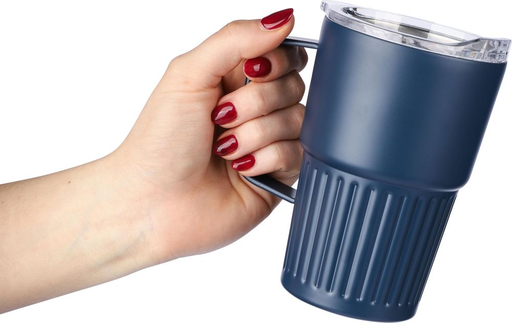 Gerecyclede roestvrijstalen dubbelwandige reismok (450 ml) Calo