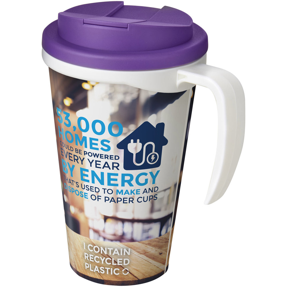 Brite-Americano® Grande 350 ml geïsoleerde beker - met logo of onbedrukt bestellen - Wit, Paars