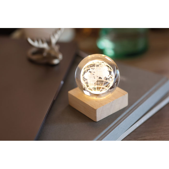 GLOBE LIGHT - LED wereldbol glazen bol - voor bedrijven en relatiegeschenken