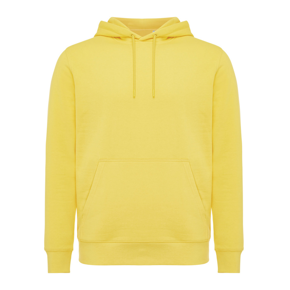 IQONIQ Rila lichtgewicht gerecycled katoen hoodie - bedrukt of onbedrukt verkrijgbaar - geel (± PMS 13-0759 TCX)