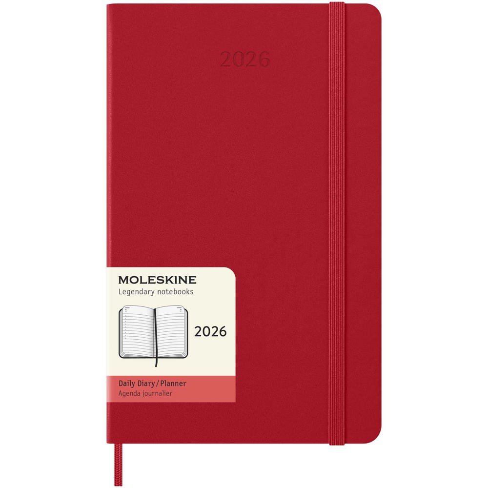 Moleskine dag-agenda voor 12 maanden met harde kaft - Scharlakenrood