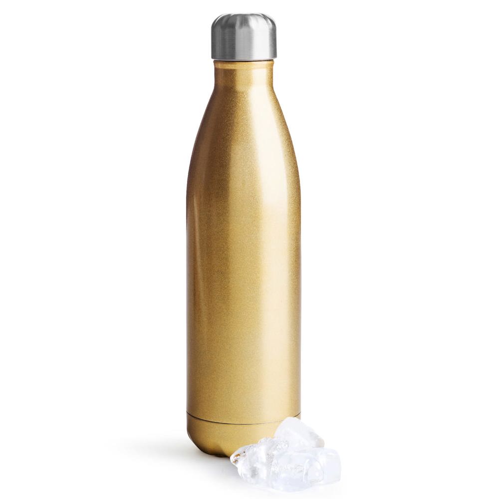 Sagaform Nils stalen fles groot 750ml - bedrukt of onbedrukt verkrijgbaar - Goud