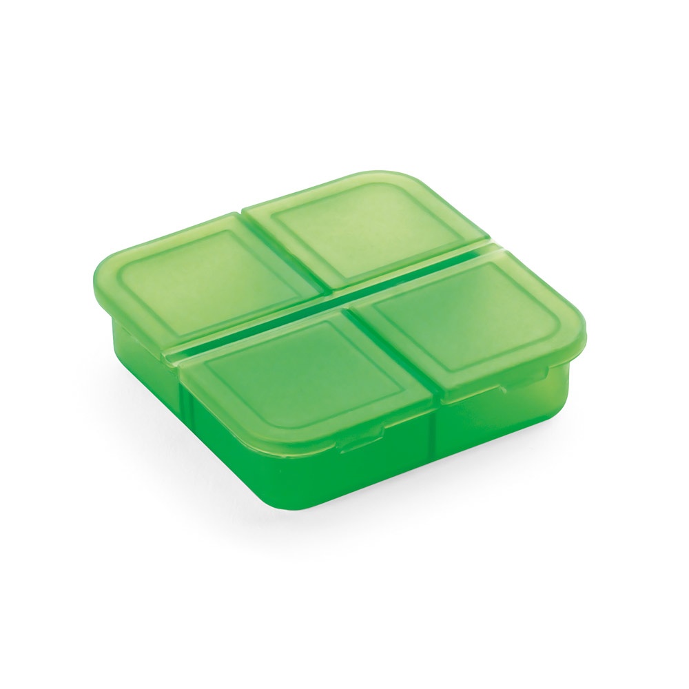 ROBERTS. Tablet doos met 4 verdelers - met logo of onbedrukt bestellen - Licht groen