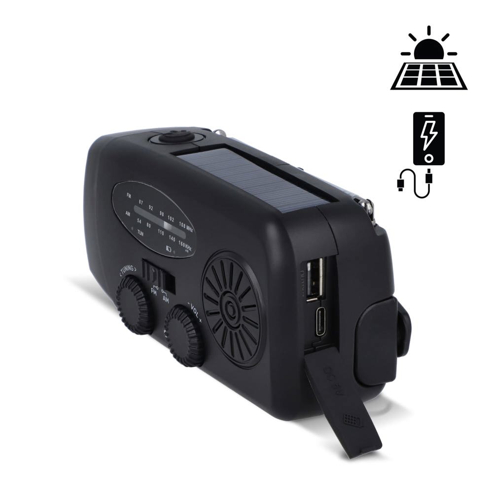 SafeSound Noodradio met Zonne-energie en Opwindbaar