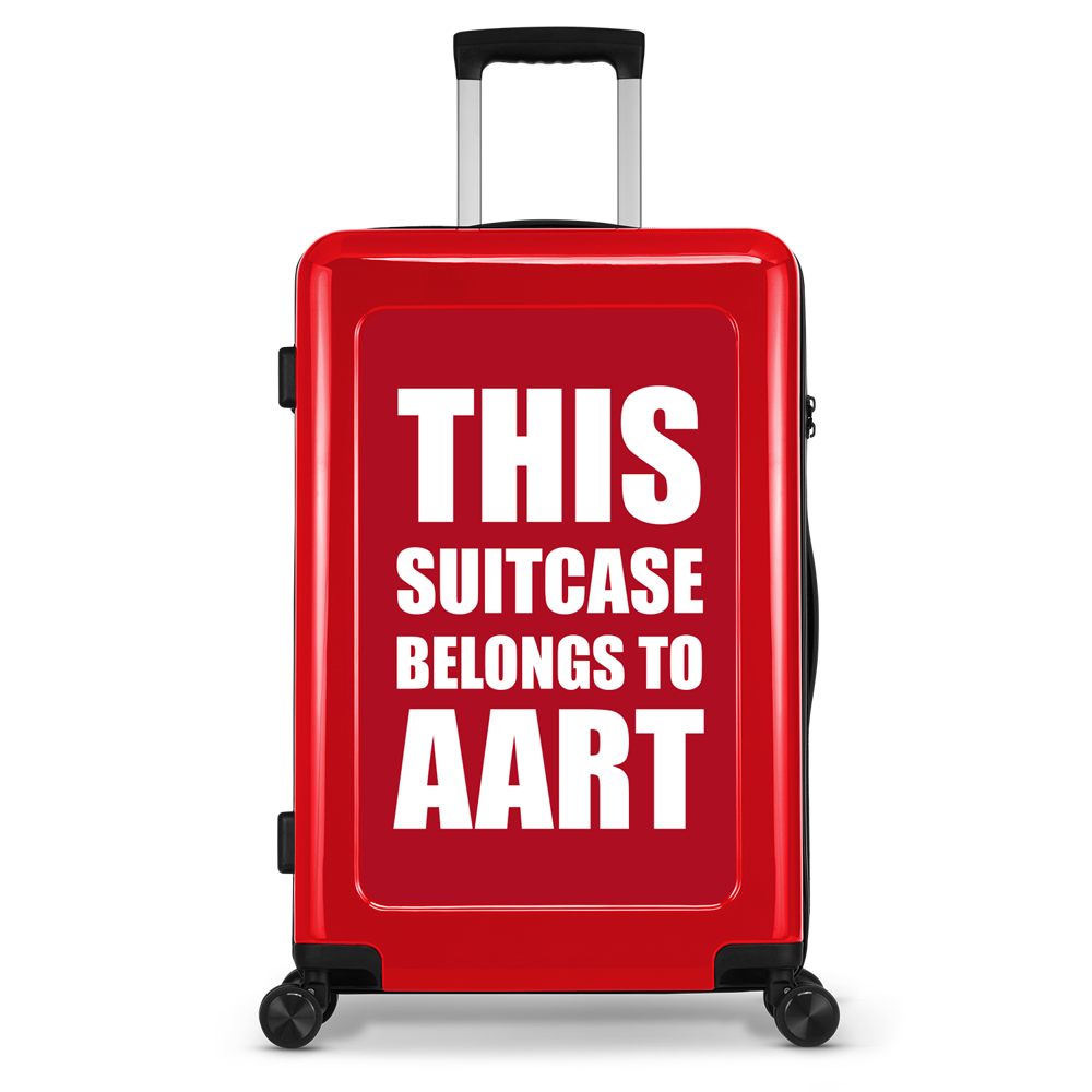 STICKERCASE® 24" Reiskoffer rood - met gepersonaliseerde sticker en/of individuele namen